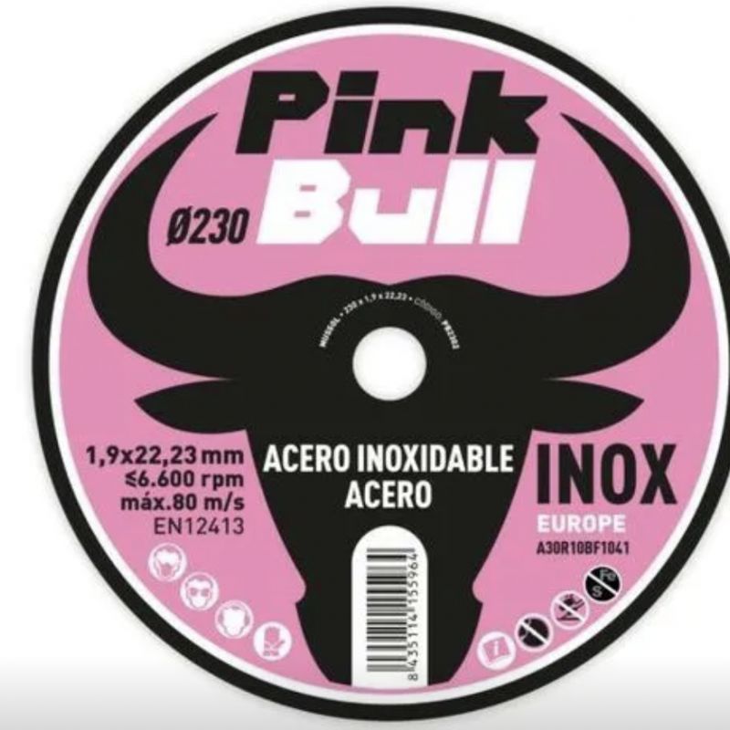 DISCO METAL 230MM INOX PINKBULL PBX2302