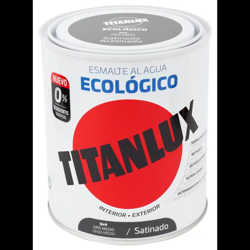 ESMALTE SINTETICO GRIS TITANLUX 0,75L F. EXT